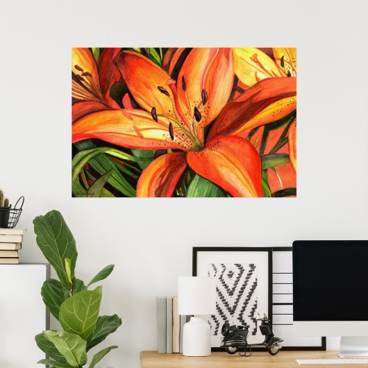 Tiger Lilies Poster (Thuiskantoor)