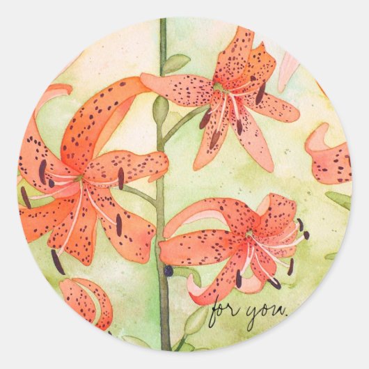 Tiger Lillies Stickers, voor jou Ronde Sticker (Voorkant)