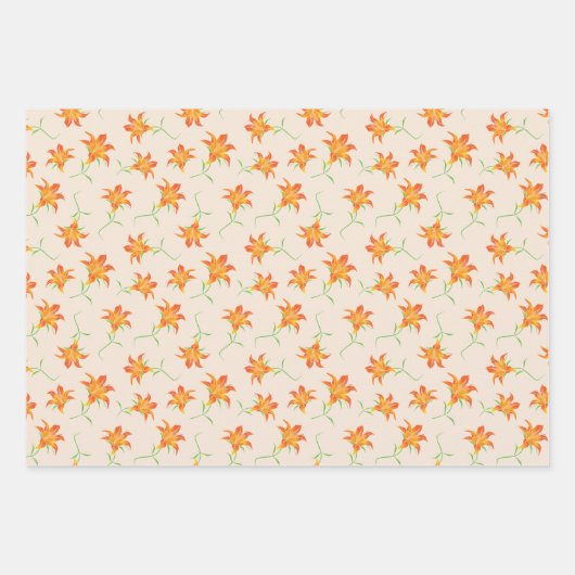 Tiger Lily Abstracte florische stijlvolle kerk Inpakpapier Vel (Voorkant 3)