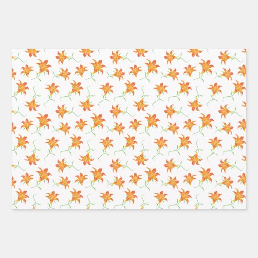 Tiger Lily Abstracte florische stijlvolle kerk Inpakpapier Vel (Voorkant)