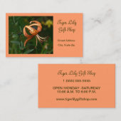 "TIGER LILY" (BLOEMEN, FOTO)  VISITEKAARTJE (Voorkant / Achterkant)