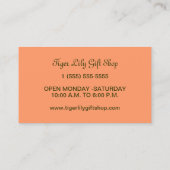 "TIGER LILY" (BLOEMEN, FOTO)  VISITEKAARTJE (Achterkant)