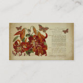  Tiger Lily Botanische illustratie Visitekaartje (Achterkant)
