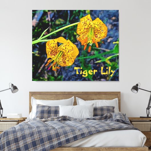 Tiger Lily Canvas Afdruk (Insitu (Slaapkamer))