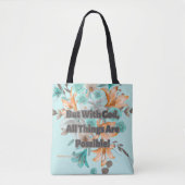 Tiger Lily Christelijke Schrift Mattheüs 19:26 Tote Bag (Voorkant)