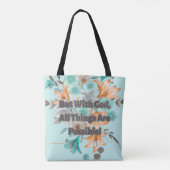 Tiger Lily Christelijke Schrift Mattheüs 19:26 Tote Bag (Achterkant)