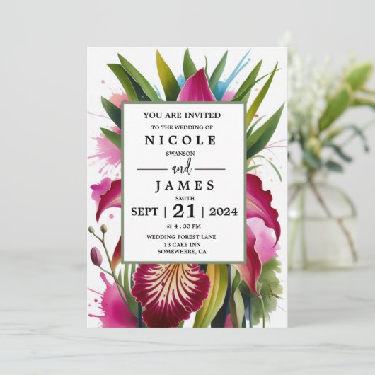 Tiger Lily Elegant Bloemen Kaart (Staand voorkant)