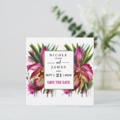 Tiger Lily Elegant Bloemen Save The Date (Staand voorkant)