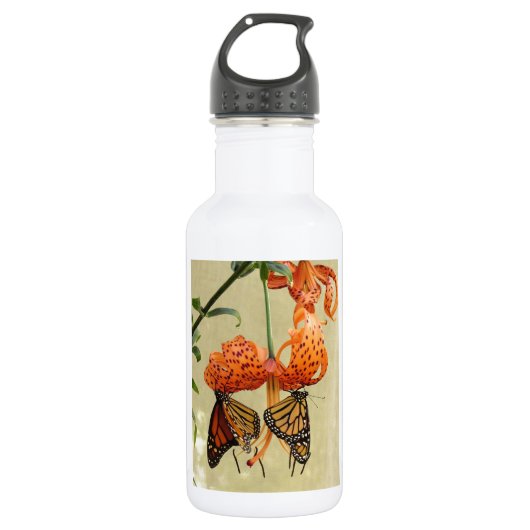 Tiger Lily en Monarchs Waterfles (Voorkant)