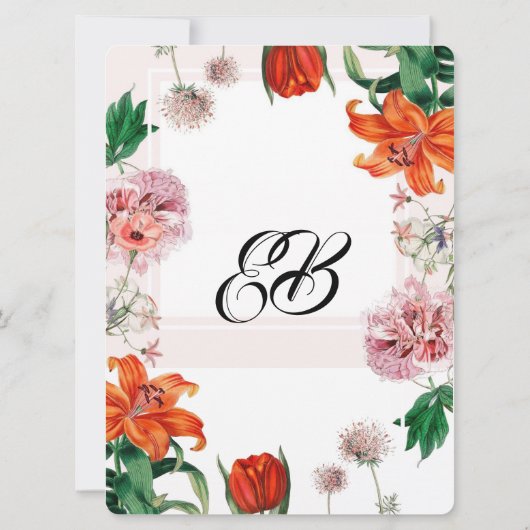 Tiger Lily en Tulips Kaart (Achterkant)