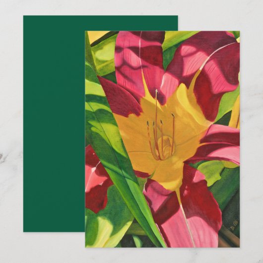 Tiger Lily Floral Bedankkaart (Voorkant / Achterkant)