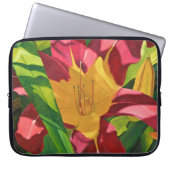 Tiger Lily Floral Laptop Sleeve (Voorkant)