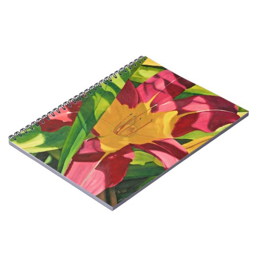 Tiger Lily Floral spiraal Notitieboek (Linkerzijde)