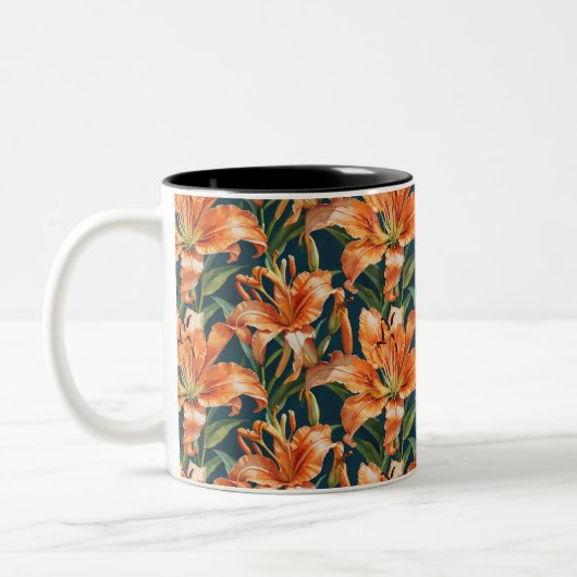  Tiger Lily Floral Tweekleurige Koffiemok (Links)