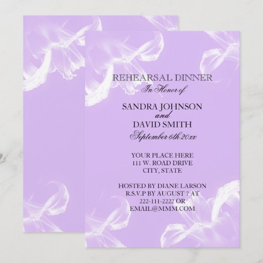 Tiger Lily Floral Wedding Rehearsal Uitnodiging (Voorkant / Achterkant)