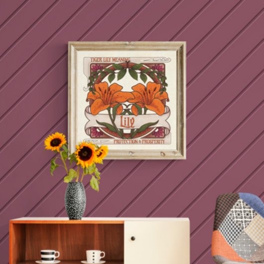 Tiger Lily Flowers Protection Welvaart Poster