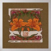 Tiger Lily  Flowers Protection Welvaart Poster (Voorkant)
