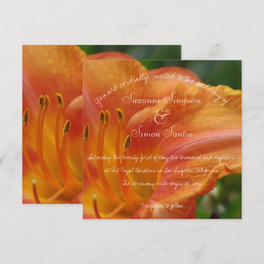 Tiger Lily Invitation Kaart (Voorkant / Achterkant)