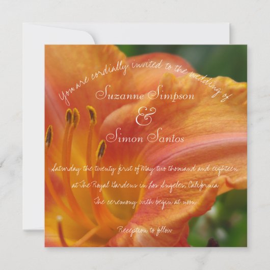 Tiger Lily Invitation Kaart (Voorkant)
