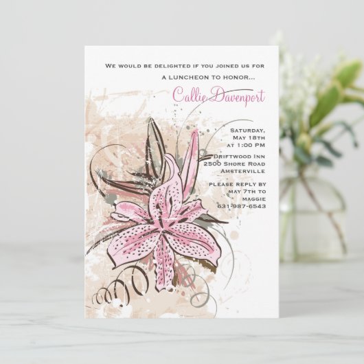 Tiger Lily Invitation Kaart (Staand voorkant)