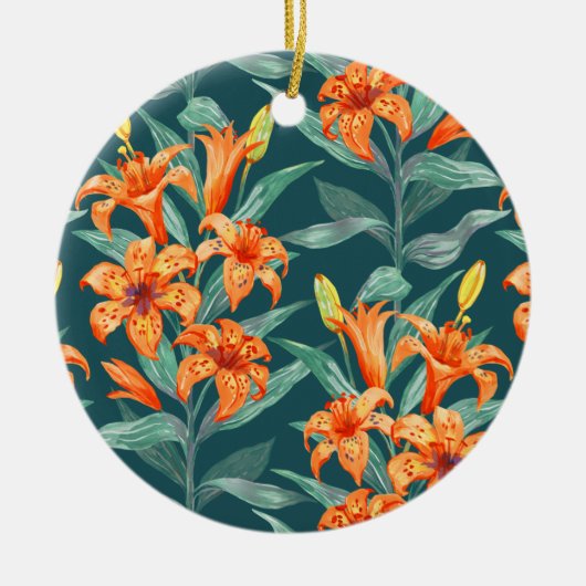 Tiger Lily Keramisch Ornament (Voorkant)