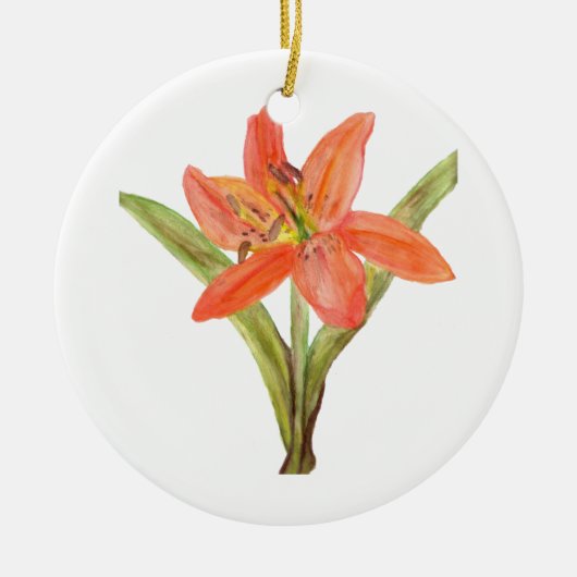 Tiger Lily Keramisch Ornament (Voorkant)