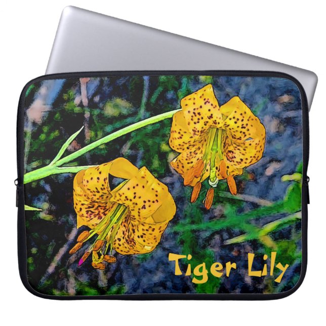Tiger Lily Laptop Sleeve (Voorkant)