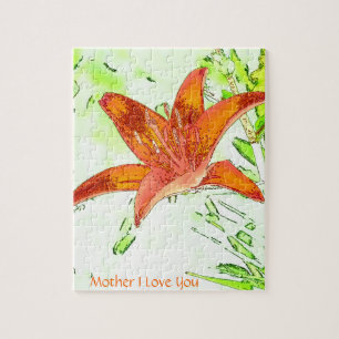 Tiger Lily Moeder Ik hou van je puzzle Legpuzzel