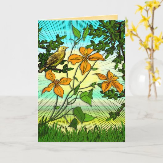 Tiger Lily Morn (kaart) Kaart (Gele Bloem)