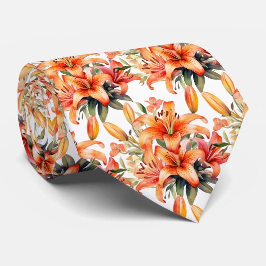 Tiger Lily Oranje sterrenkijker Lily Llies Stropdas (Opgerold)