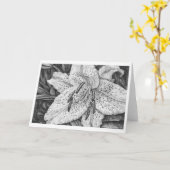 Tiger Lily Pen en Ink Tekening Kaart (Gele Bloem)