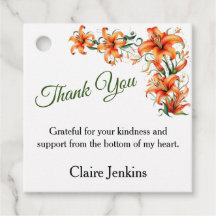 Tiger Lily Personaliseerbaar Dank u