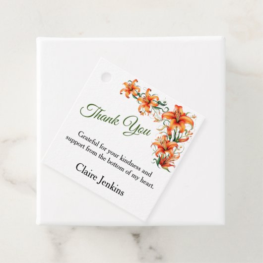 Tiger Lily Personaliseerbaar Dank u Bedankjes Labels (In situ)