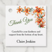 Tiger Lily Personaliseerbaar Dank u Bedankjes Labels (Voorkant)