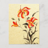 Tiger Lily - rood Briefkaart (Voorkant)