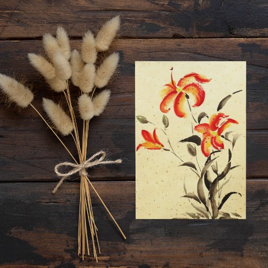 Tiger Lily - rood Briefkaart