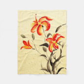 Tiger Lily - rood Fleece Deken (Voorkant)