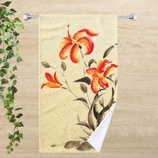 Tiger Lily - rood Handdoek