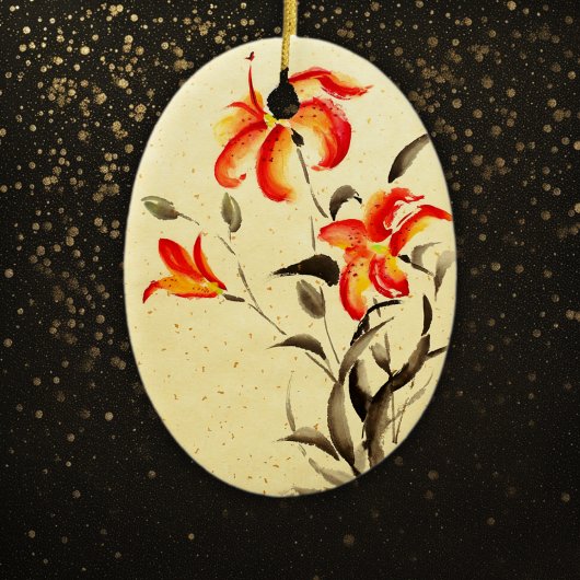 Tiger Lily - rood Keramisch Ornament