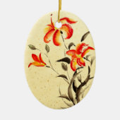 Tiger Lily - rood Keramisch Ornament (Voorkant)