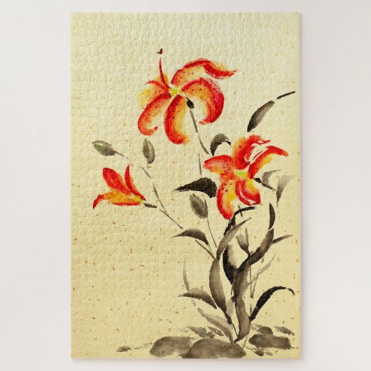 Tiger Lily - rood Legpuzzel (Verticaal)