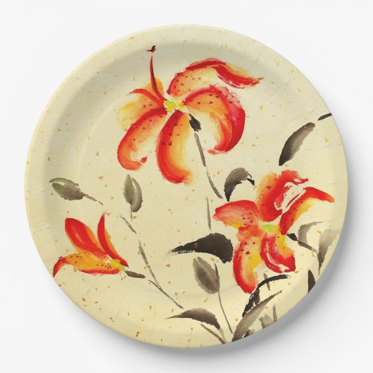 Tiger Lily - rood Papieren Bordje (Voorkant)