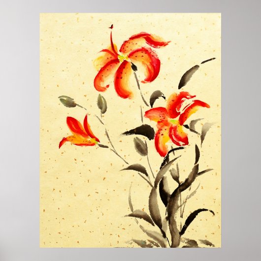 Tiger Lily - rood Poster (Voorkant)