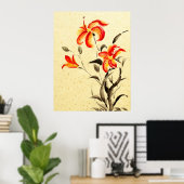 Tiger Lily - rood Poster (Thuiskantoor)