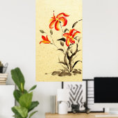 Tiger Lily - rood Poster (Thuiskantoor)