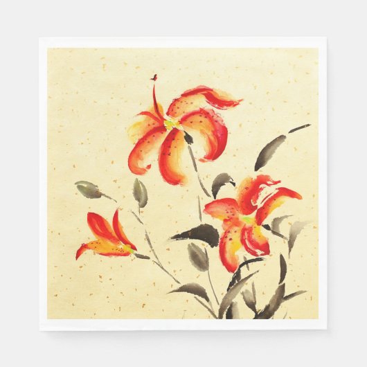 Tiger Lily - rood Servet (Voorkant)