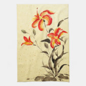 Tiger Lily - rood Theedoek (Verticaal)