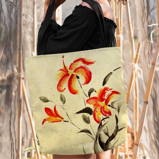 Tiger Lily - rood Tote Bag