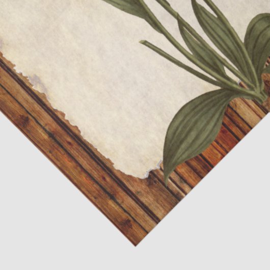 Tiger Lily Rustic Wood Collage Ontkoppeling Tissuepapier (Detail)