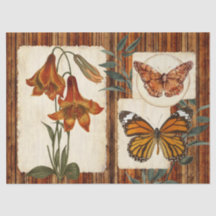 Tiger Lily Rustic Wood Collage Ontkoppeling